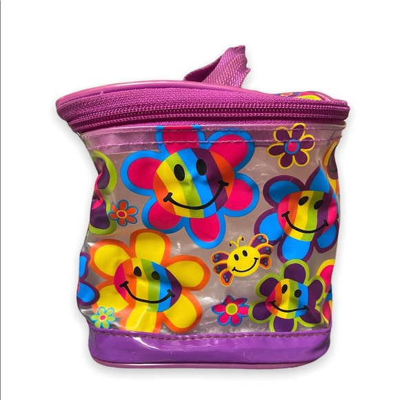 VINTAGE Lisa Frank Flowerpower Lunch Box Makeup Bag Y2K - Picture 2 of 5